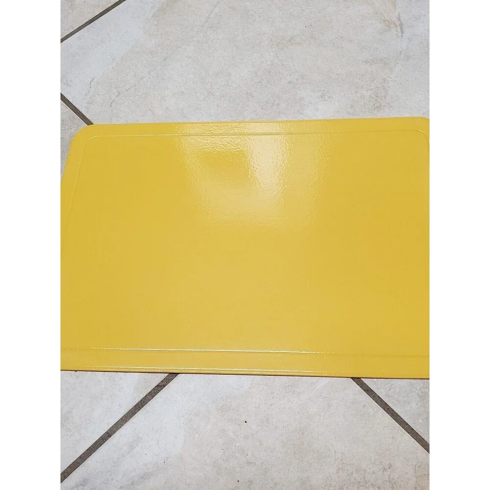 4 Vintage Mustard Yellow Vinyl Foam Placemats